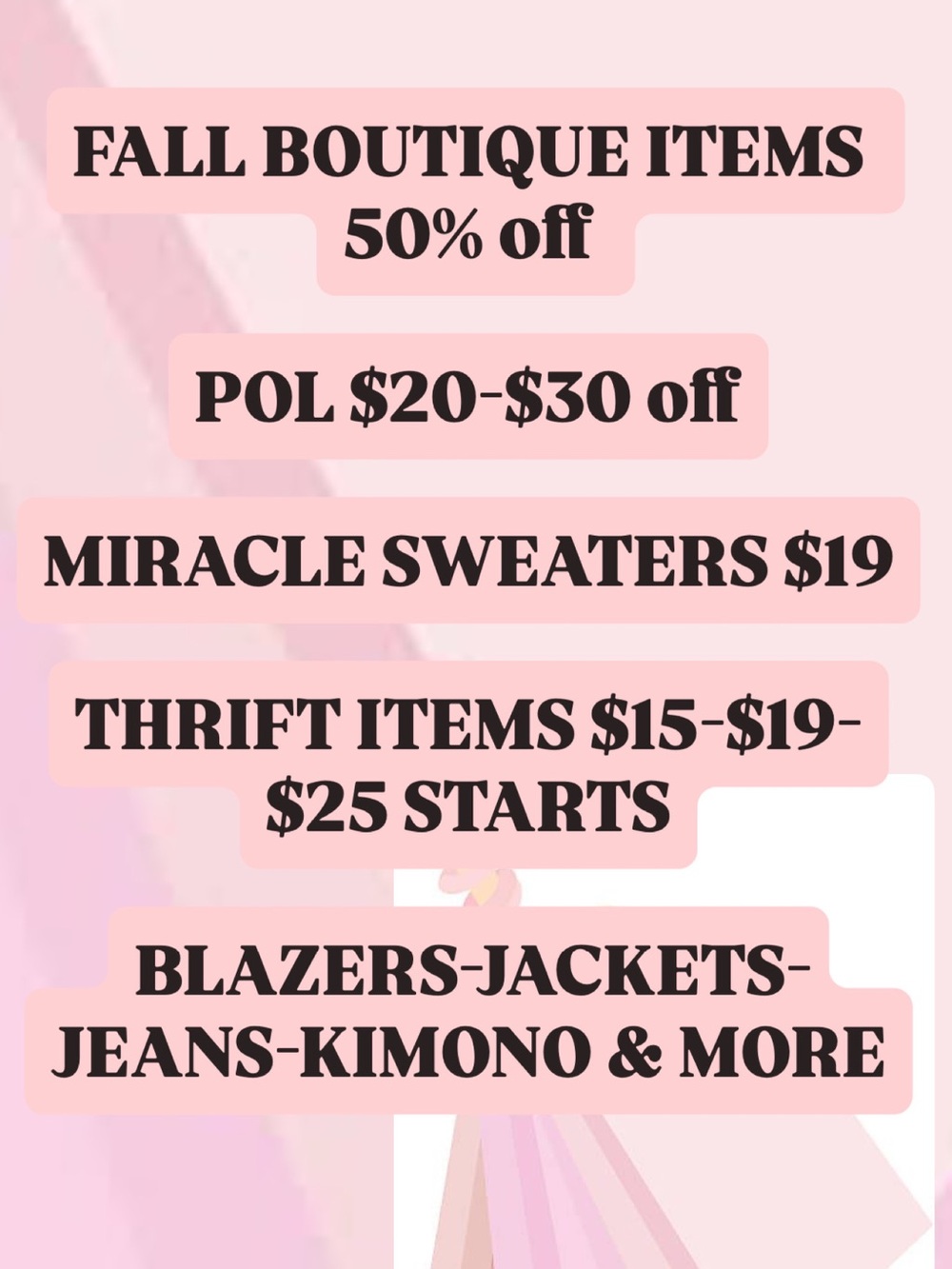 π7-23-26-THRIFT ITEMS- 50% OFF FALL BOUTIQUE ITEMS IN TRAY-ALL NWT-TRAY BY REQπ - Picture 1 of 1